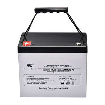 12V 70Ah AGM Deep Cycle Battery Sealed Lead Acid for Solar Wind Energy Storage Sunstone Power