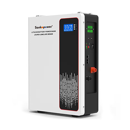 Solar Lithium Battery LBC Series 6000 Cycles Wall Mounted LiFePO4 51.2V 100Ah/200Ah for Off-Grid Hybrid Systems SankoPower