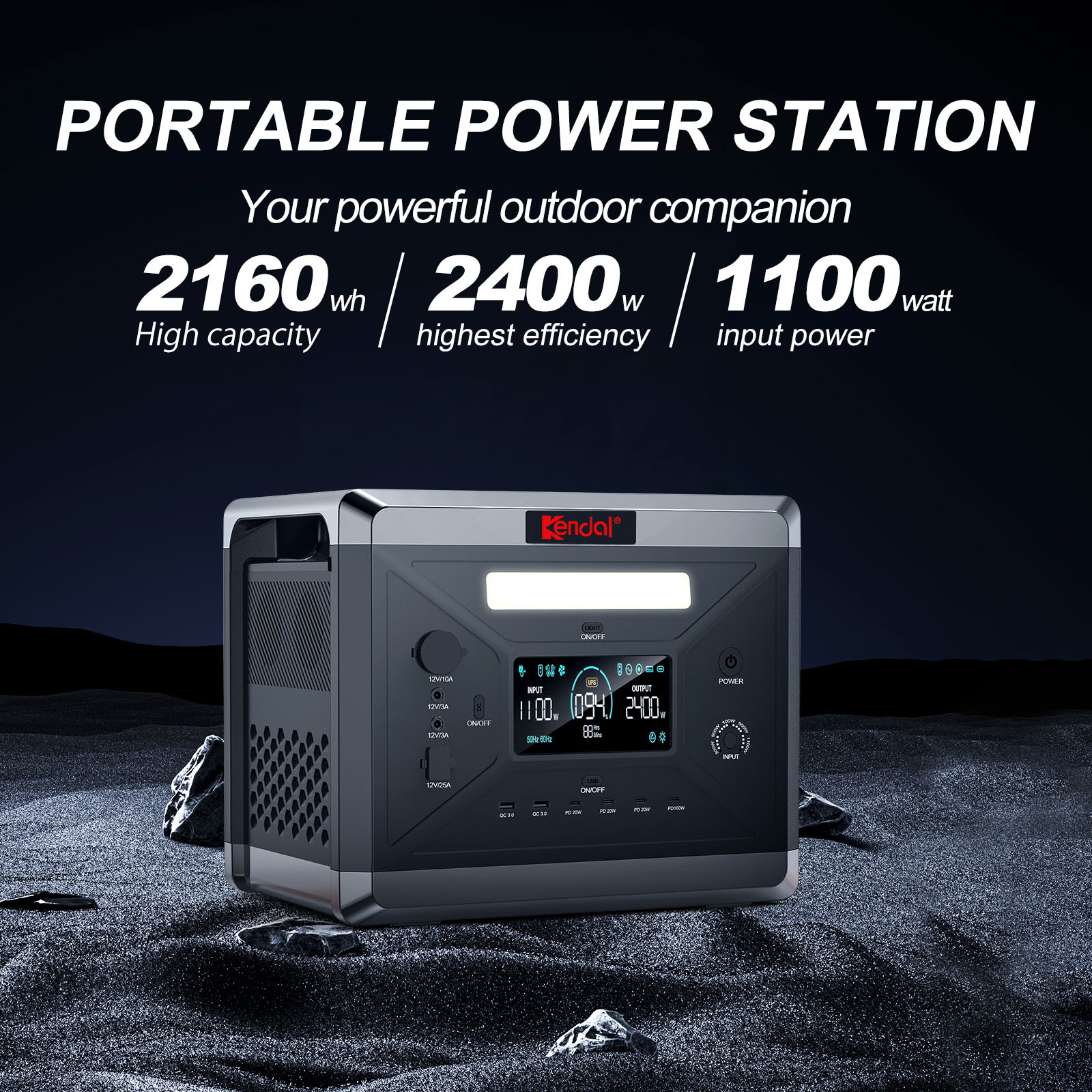 2400W Portable Power Station LiFePO? Battery 48V High-Power Output for Outdoor & Emergency Use