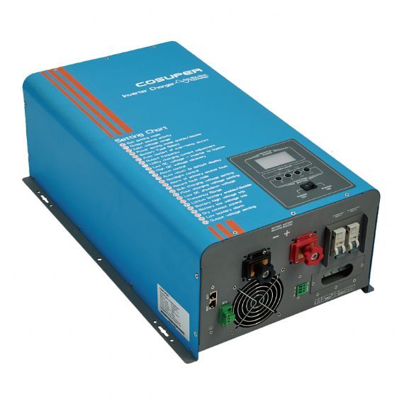 5000 W Split-Phase Inverter Charger 24V DC to 120V/240V AC Pure Sine Wave High Efficiency for Off-Grid Solar and Backup Power Systems COSUPER