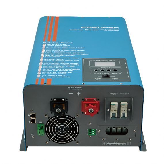 5000W Split Phase Inverter Charger 24V DC to 120V/240V AC Pure Sine Wave for Off-Grid Solar and Backup Power COSUPER