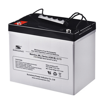 12V 70Ah AGM Deep Cycle Battery Sealed Lead Acid for Solar Wind Energy Storage Sunstone Power