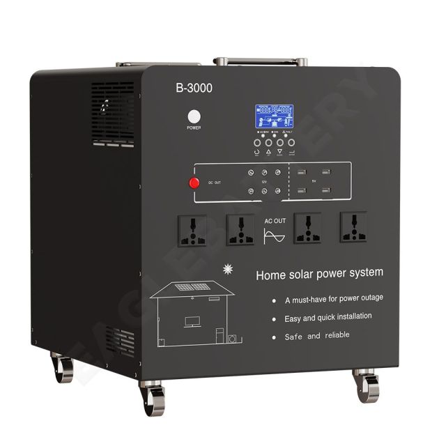 B-3000 Lead Acid Battery 24V100AH 3000W Solar Power Station for Home and Industrial Energy Storage