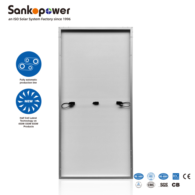 450W Half Cell Mono Solar Panel 144 Half-Cut Cells 9BB High Efficiency for Residential and Commercial Solar Systems Sankopower