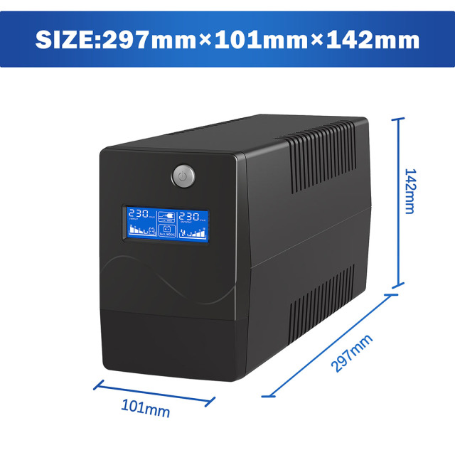 Line-interactive UPS BK400-1000VA LCD 9AH Battery, Simulated Sine Wave for Networking Applications