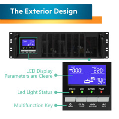 On-line UPS 10KRL-3P1 10kVA 800W Pure Sine Wave Rack Mount for Data Centers and Industrial Applications