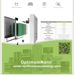 Optimumnano 7.2kwh Residential Energy Storage Solutions LiFePO4 High Safety 5-Year Warranty 7.2kWh for Home Energy Storage