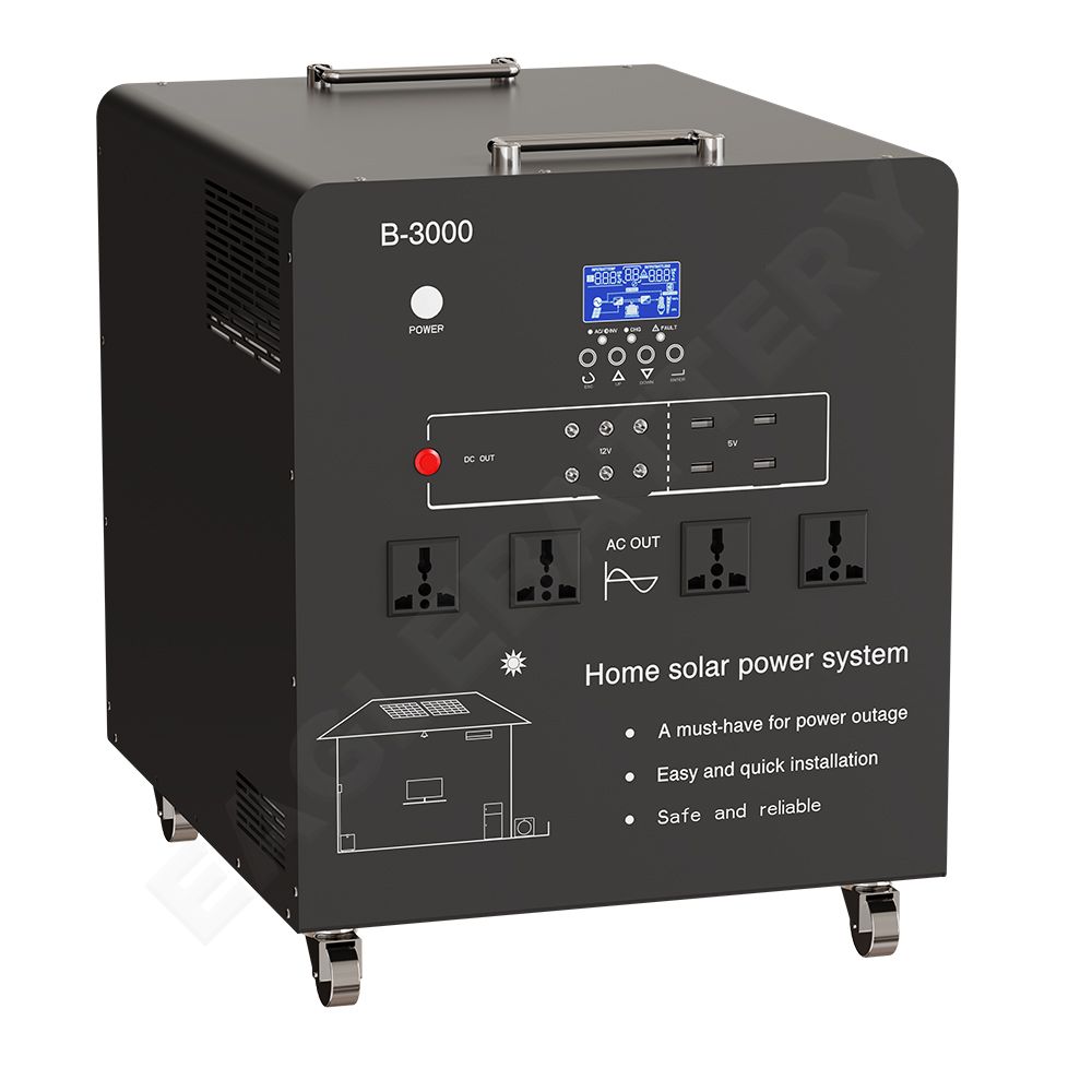 B-3000 Lead Acid Battery 24V100AH 3000W Solar Power Station for Home and Industrial Energy Storage