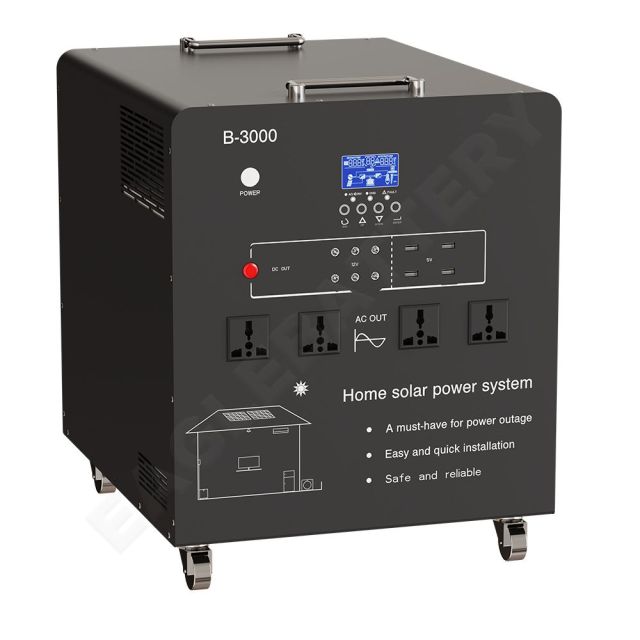 B-3000 Lead Acid Battery 24V100AH 3000W Solar Power Station for Home and Industrial Energy Storage