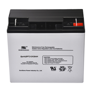 12V 20Ah AGM Lead Acid Battery Sealed Maintenance-Free for Solar PV UPS Alarm Systems Sunstone Power