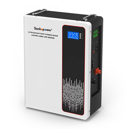 Solar Lithium Battery LBC Series 6000 Cycles Wall Mounted LiFePO4 51.2V 100Ah/200Ah for Off-Grid Hybrid Systems SankoPower