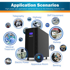 On-line UPS PX15K/20KL-3P1 10kVA-20kVA Pure Sine Wave with Long Backup Battery for Security and Monitoring Systems