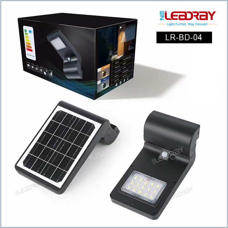 Solar LED Wall Lamp 5W PIR Motion Sensor IP65 Waterproof Outdoor Garden Pathway Security Lighting