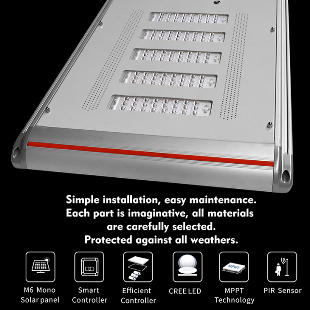 Solar Street Light 180W 28800Lm PIR Motion Sensor Auto-Cleaning Outdoor Lighting for Roadway LEADRAY