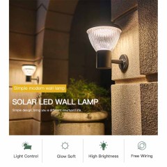 Outdoor Solar LED Wall Light 4.5W IP65 Waterproof LiFePO4 Battery Garden Courtyard Lighting LEADRAY