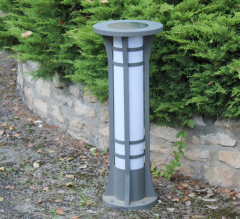 Solar Bollard Light 4W Monocrystalline Panel IP65 Outdoor Commercial Grade LED Lighting for Pathway Garden LEADRAY