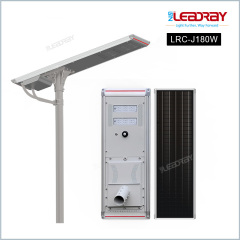 Solar Street Light 180W 28800Lm PIR Motion Sensor Auto-Cleaning Outdoor Lighting for Roadway LEADRAY