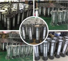 Solar Bollard Light 4W Monocrystalline Panel IP65 Outdoor Commercial Grade LED Lighting for Pathway Garden LEADRAY