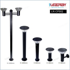 Solar Bollard Garden Light IP65 Waterproof Cast Aluminium 2 Years Warranty LED Source for Outdoor Pathway Lighting