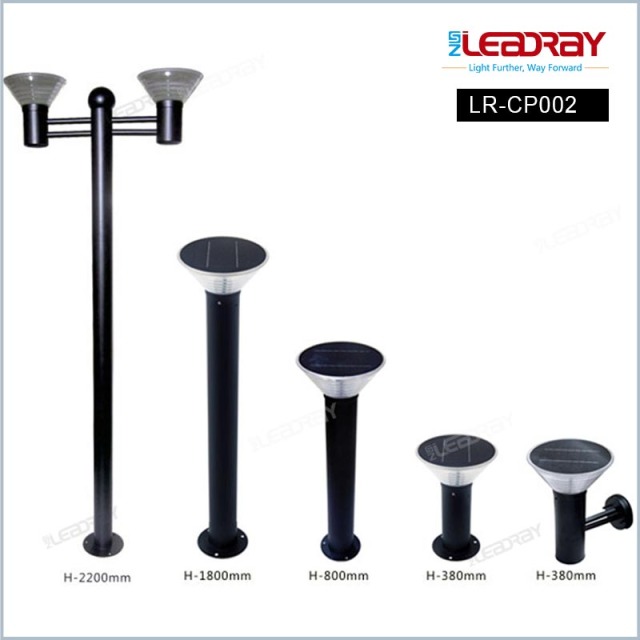 Solar Bollard Garden Light IP65 Waterproof Cast Aluminium 2 Years Warranty LED Source for Outdoor Pathway Lighting
