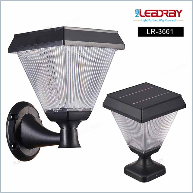 Outdoor Waterproof Wireless Solar Wall Lights 3W IP54 18650 Battery Monocrystalline Panel for Garden Pathway Lighting