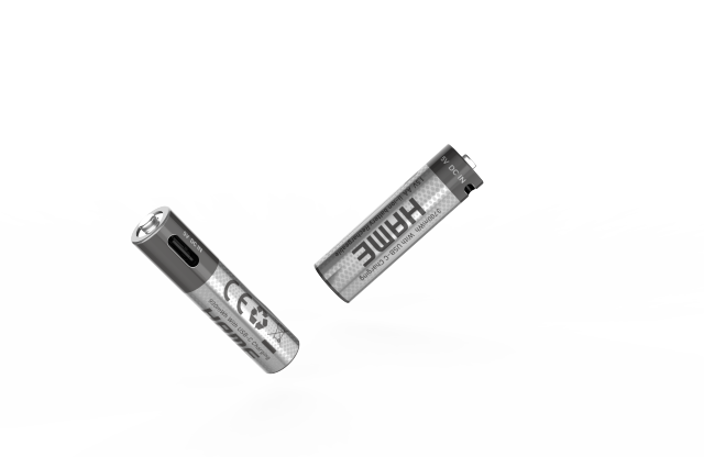 AA&AAA USB-C Rechargeable Li-Ion Battery 3700mWh 1400mA 1500 Cycles Fast Charging for Portable Devices