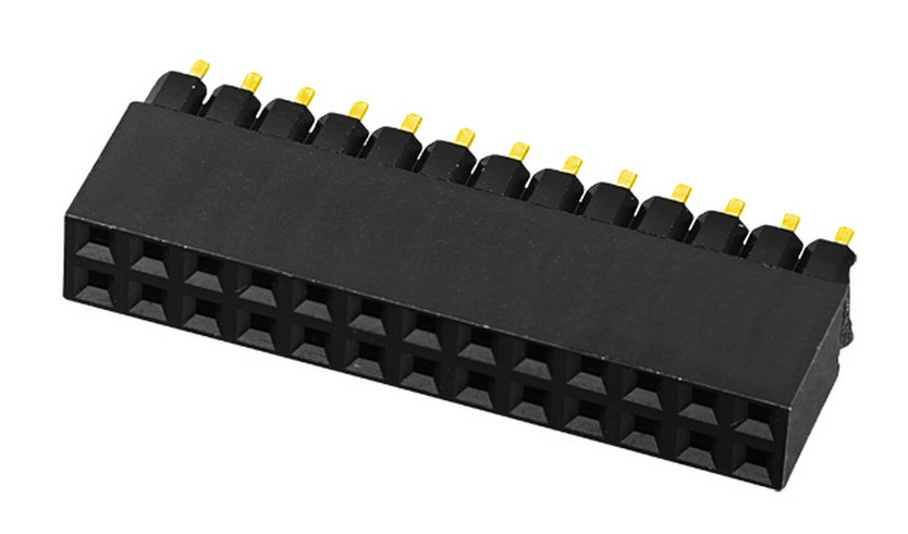 PH2.54mm Female Header Dual Row Dual Body Y-type Straight Connector 3A Current Rating -40°C to +105°C Brass Contact for Battery & Energy Storage Systems