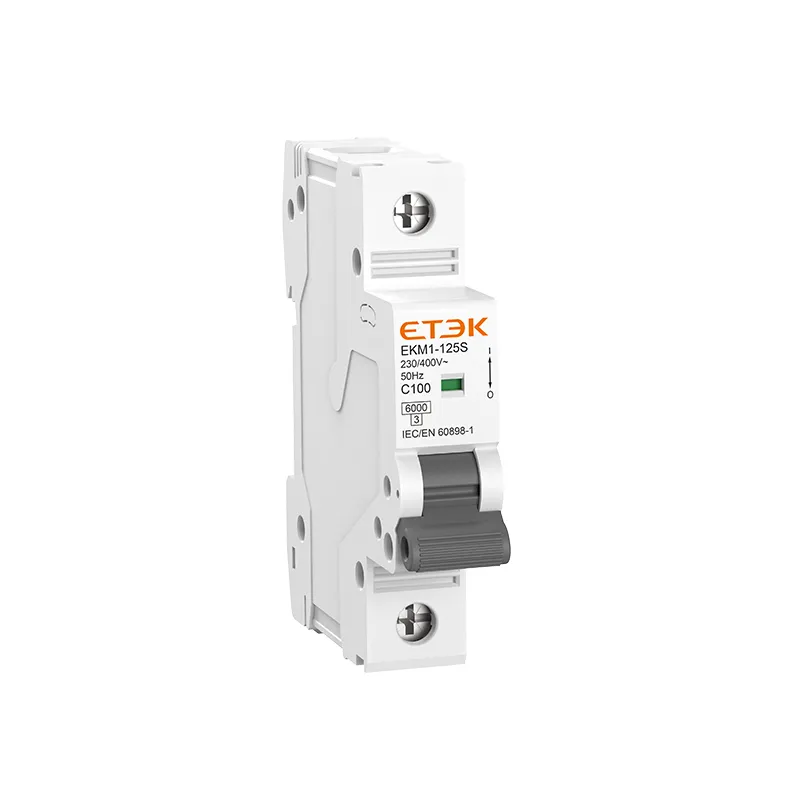 EKM1-125S MCB 6kA Miniature Circuit Breaker Thermo-magnetic Trip 125A Overload and Short-Circuit Protection for Solar Energy and Battery Storage Systems ETEK