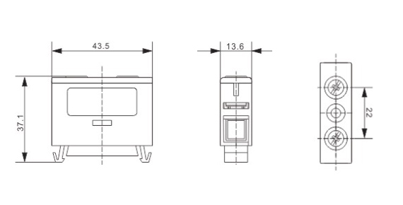 NT16 Grey Aluminum Terminal Block 1.5~240mm2 IP20 Touch-Proof for DIN-Rail/Screw Mounting in Solar & Energy Storage Systems