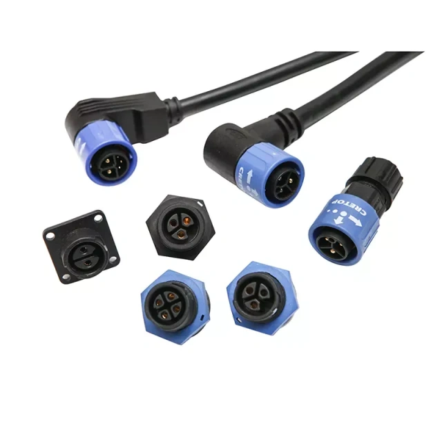 White Extension Wire LED 2 Pin 3 Pin Waterproof Connector IP67 Rated 20A for E-Motorcycle & EV Charging Systems CRETOP