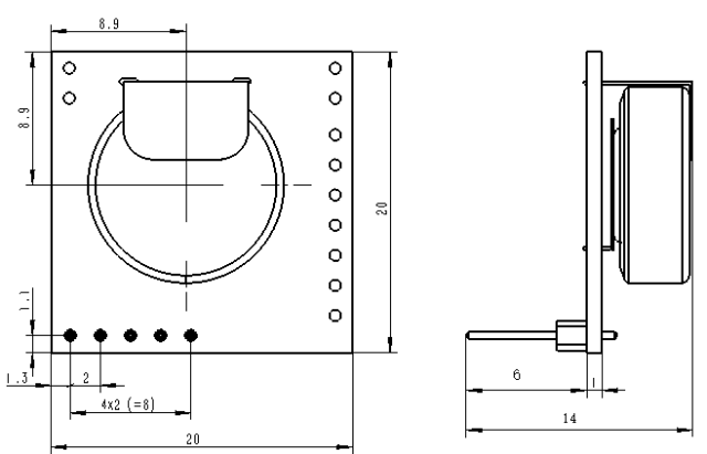PS-H2-100 Hydrogen Sensor Module 0-100ppm Detection Range for Battery Safety Monitoring and Industrial Applications