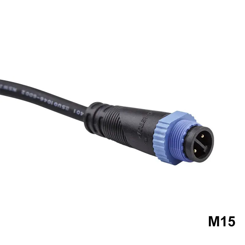 Outdoor LED Trail Light Connector IP68 Waterproof 18AWG M15 for Outdoor Lighting Systems CRETOP