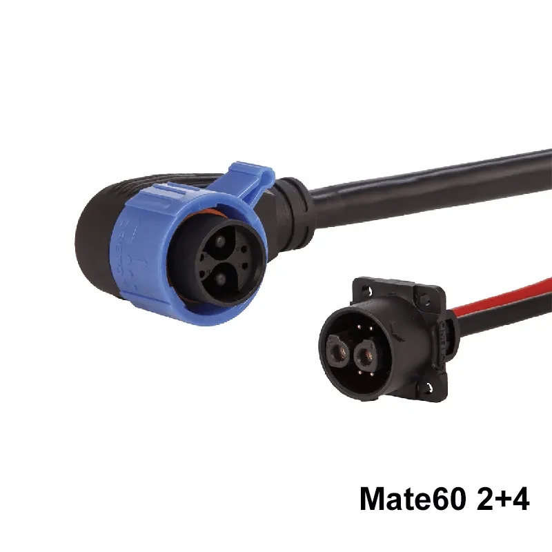 2+4Pin E-Motorcycle Battery Charging Connector 50A 80V DC IP67 Waterproof for Electric Motorcycle Charging CRETOP