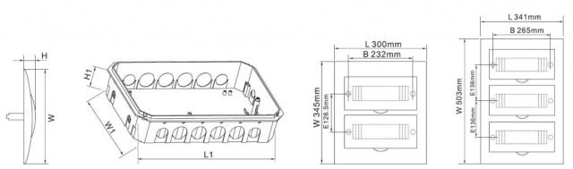 AX-MF 4way Flush Distribution Box IP50 Rated ABS Body for Indoor Outdoor Electrical and Fire Safety Systems
