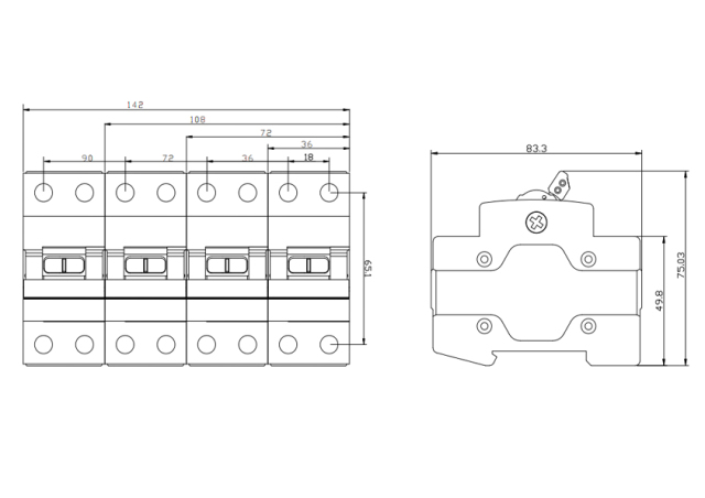 NSIS-125 2P Modular Changeover Switch 125A 415V AC-22A Rail Mount for Solar Energy Storage Systems Anxele