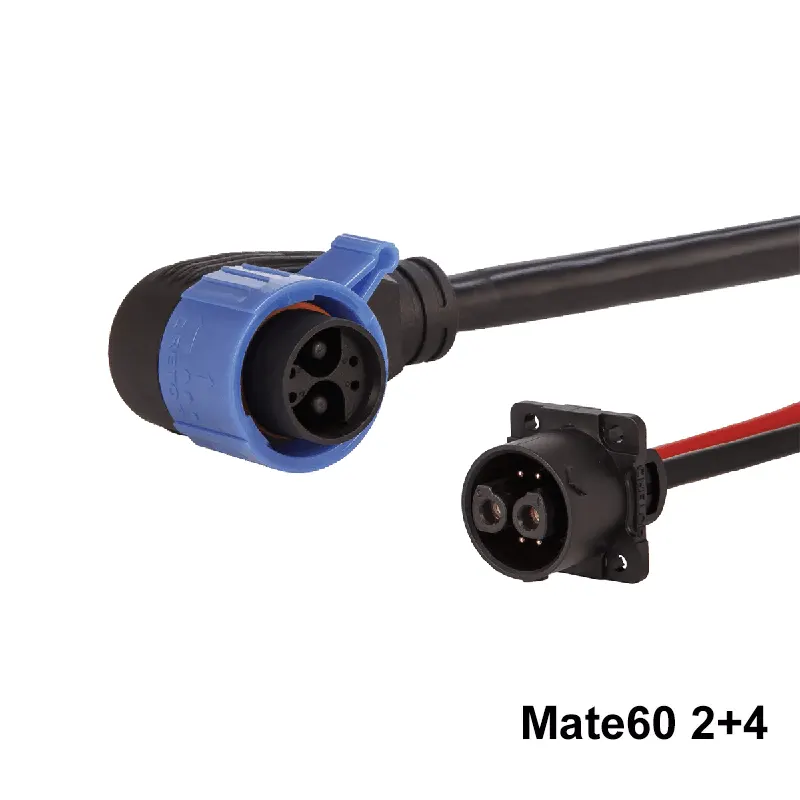 2+4Pin E-Motorcycle Connector 50A Current -40°C~105°C IP67 Mated & Unmated for Electric Motorcycle Charging CRETOP?