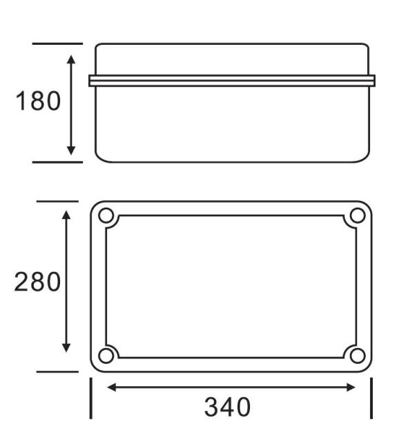 AX-KT 340×280×180 Junction Box IP65 Waterproof ABS Enclosure for Outdoor Solar Energy and Battery Storage Systems