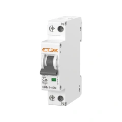 EKM1-40N MCB 6kA Single Modular DPN Miniature Circuit Breaker Thermo-Magnetic Trip 1P+N 240V Overload and Short-Circuit Protection for Solar PV and Energy Storage Systems ETEK