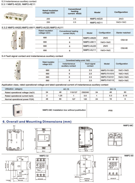 NPM2-ME32 Motor Protection Circuit Breaker 0.1A-32A Overload Short Circuit Protection for 3-Phase Motors Anxele