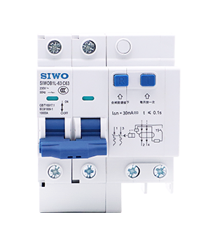 SIWOB1L Series Small Circuit Breaker with Residual Current Protection up to 400V and 63A Leakage Isolation Overload Short-Circuit Protection for Solar PV and Energy Storage Systems