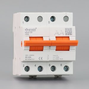 NSIS-125 2P Modular Changeover Switch 125A 415V AC-22A Rail Mount for Solar Energy Storage Systems Anxele