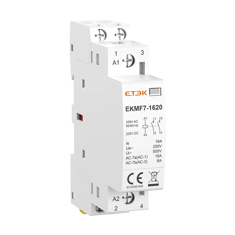 AC/DC Universal Coil Modular Contactor 16-63A 12-230V AC/DC DIN Rail Mount for Solar EV Charging and Industrial Control