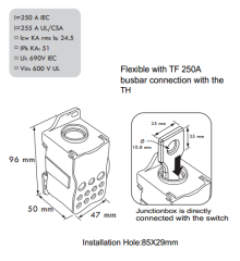 NCT-250A Distribution Terminal Block 250A CE RoHS UL Certified IP20 Modular Power Connection for Energy Storage Systems Anxele