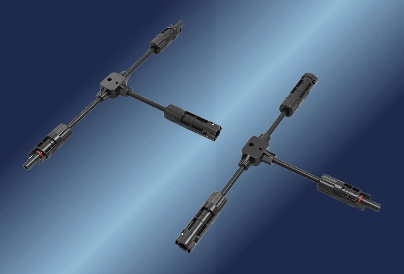 T Type Branch Cable 1500V IP68 Waterproof Solar PV System Connector