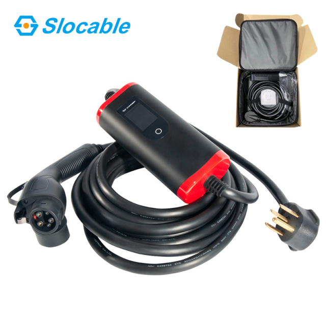 Slocable Multifunction 7KW 32A Portable EV Charger IP65 Rated Current 16A~40A for Home and Public Charging