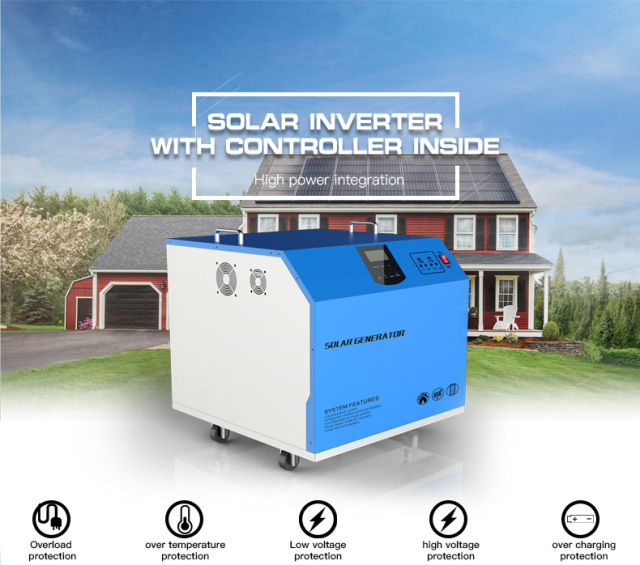 2KVA Off Grid Solar System 24V 200Ah MPPT Charge Controller Pure Sine Wave Inverter for Home Backup Power
