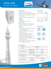 GFM-1000 Long Life High Energy Battery for Data Centers, Telecom & Railway Signaling Systems