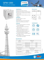 GFM-1200 Long Life High Energy Battery for Data Centers, Telecom & Railway Signaling Systems