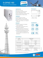 6-GFMZ-180 Long Life Up to 10 Years Front Terminal Design High Specific Energy for Data Centers UPS EPS Base Stations