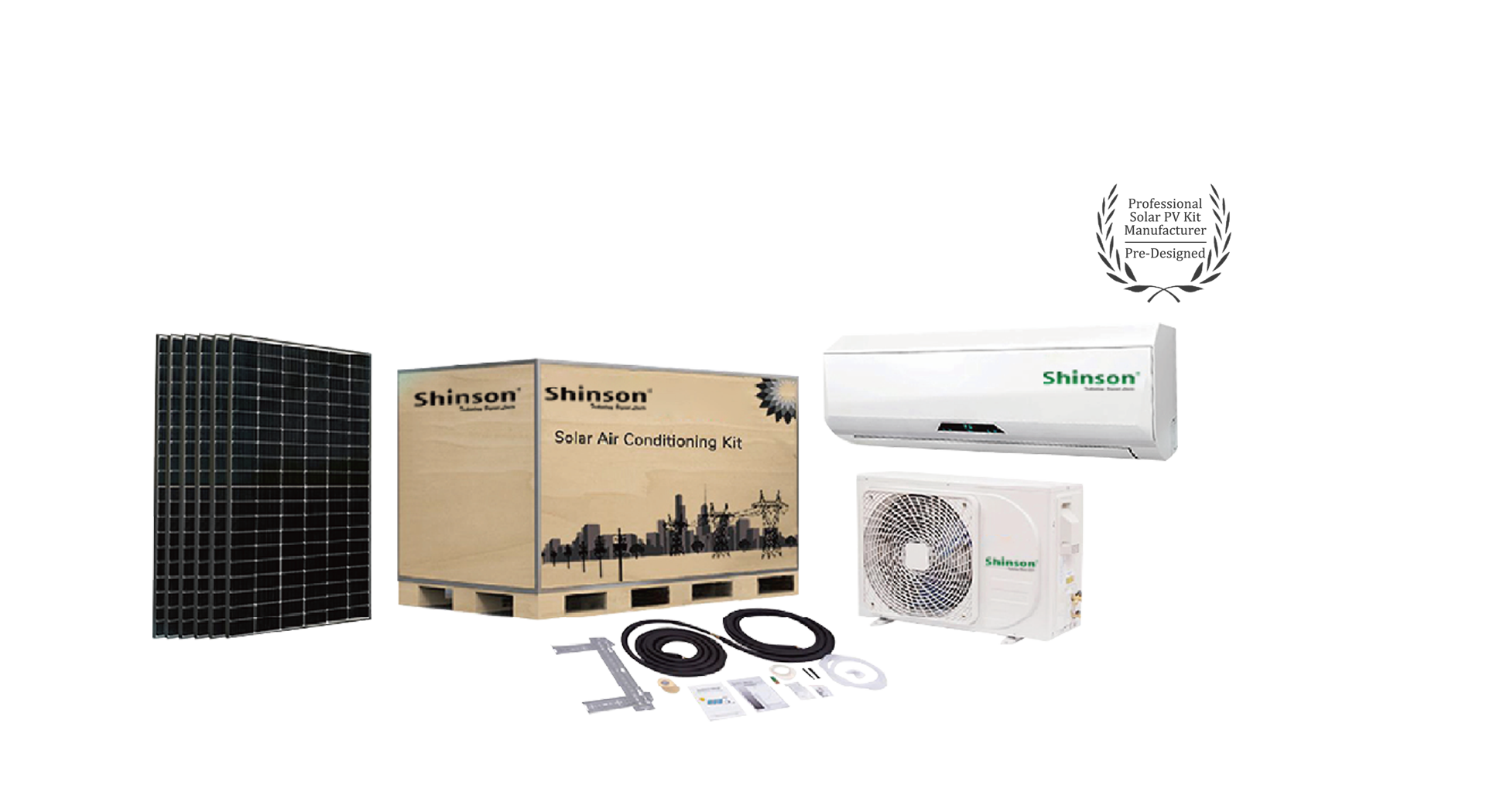 Aeolos Hybrid Solar Air Conditioner Kit Plug-and-Play Off-Grid Energy Solution for Residential and Commercial Use Shinson
